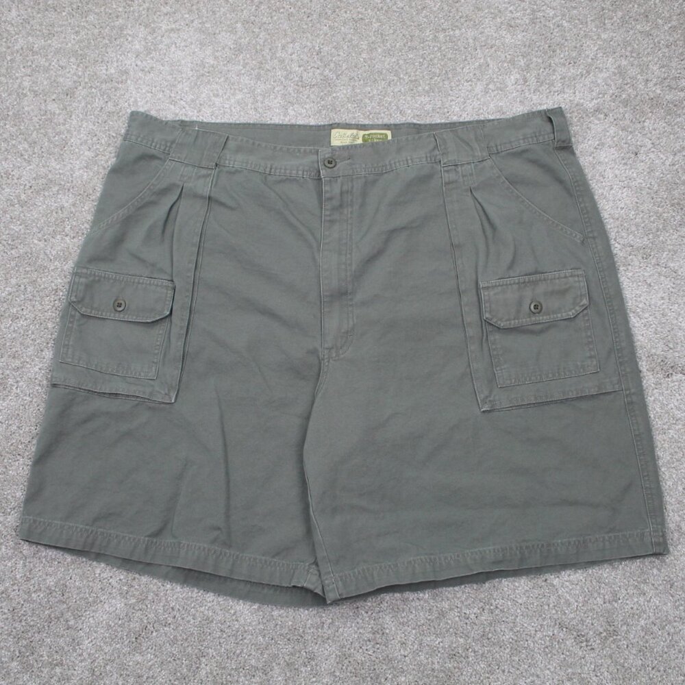 Cabela's 7-Pocket Hiker Shorts Mens 46 Green 100% Cotton‎ Cargo Pocket 9" inseam
